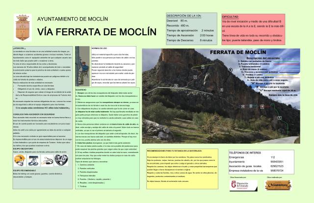 Cartel descriptivo ferrata de Moclín